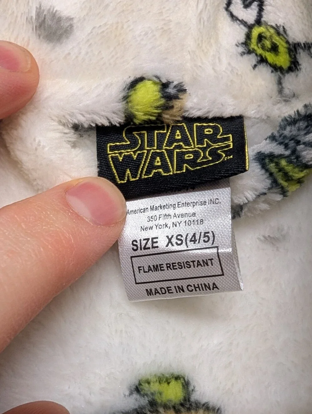 New Disney Star Wars Kids' Plush Star Wars Grogu White Hooded Robe XS (4/5)